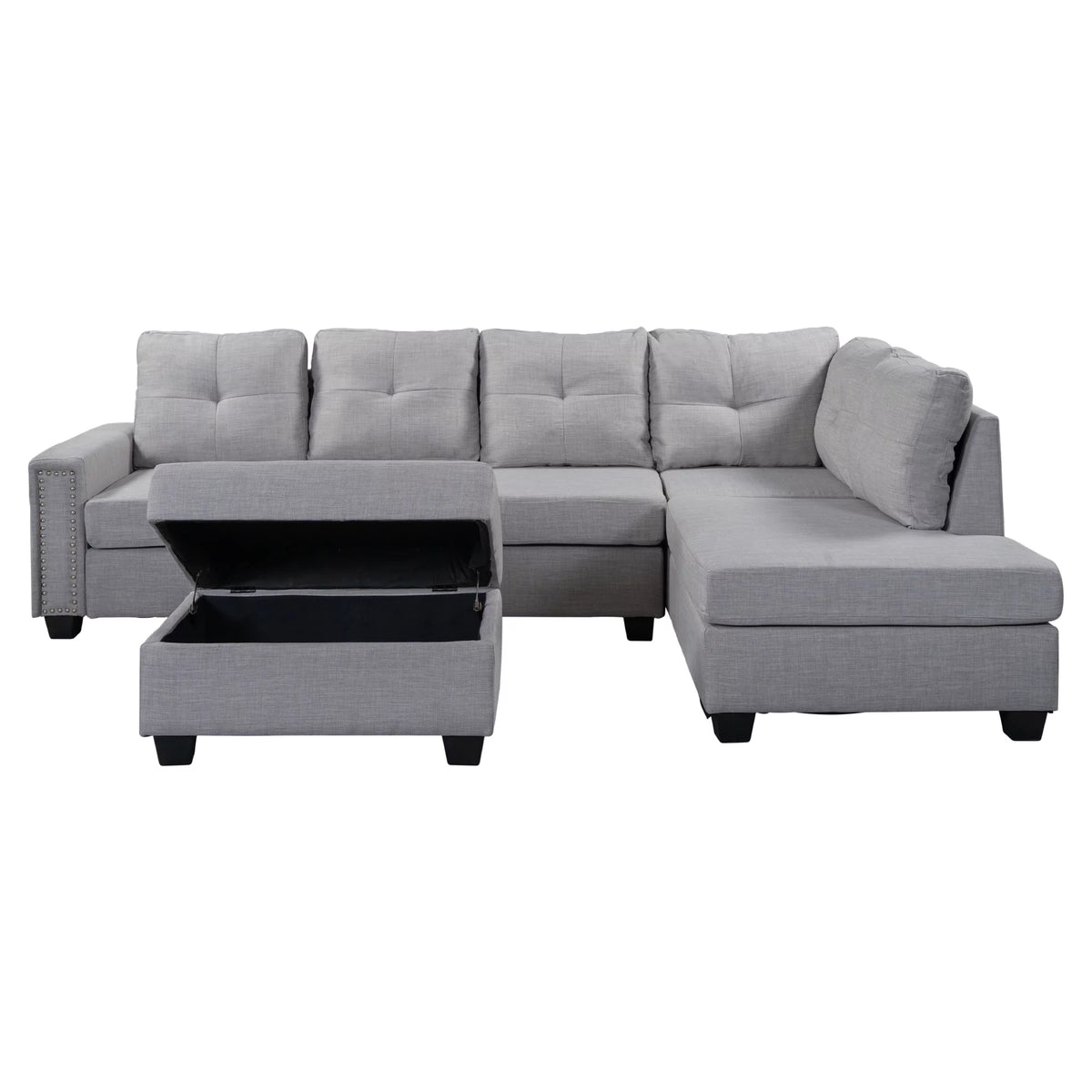 Reversible Sectional Sofa with Storage Ottoman P38621