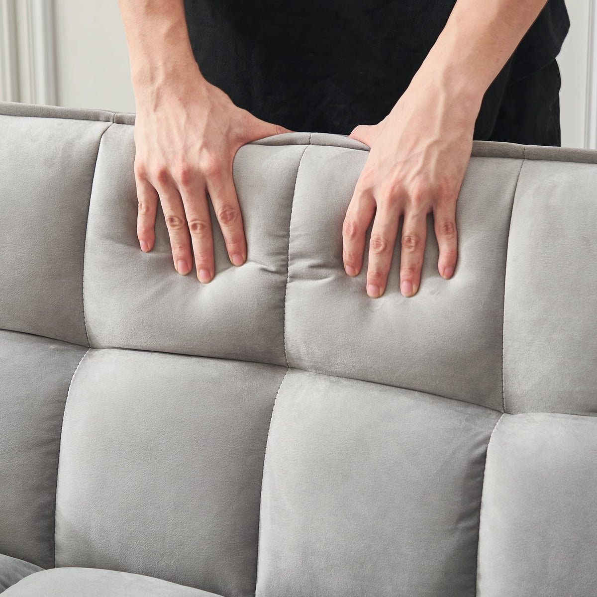 55.5'' Velvet Convertible Sleeper Sofa Bed M971827