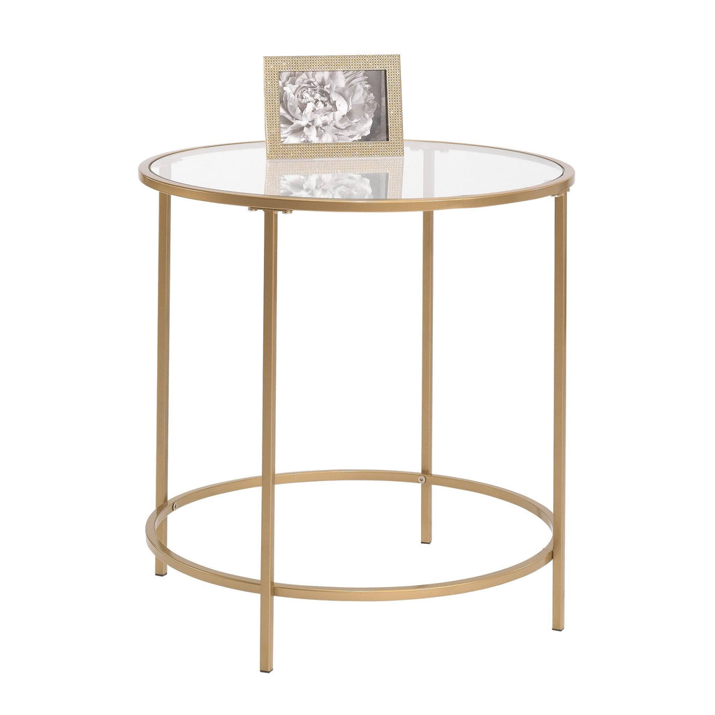 Satin Gold Round End Table C75220