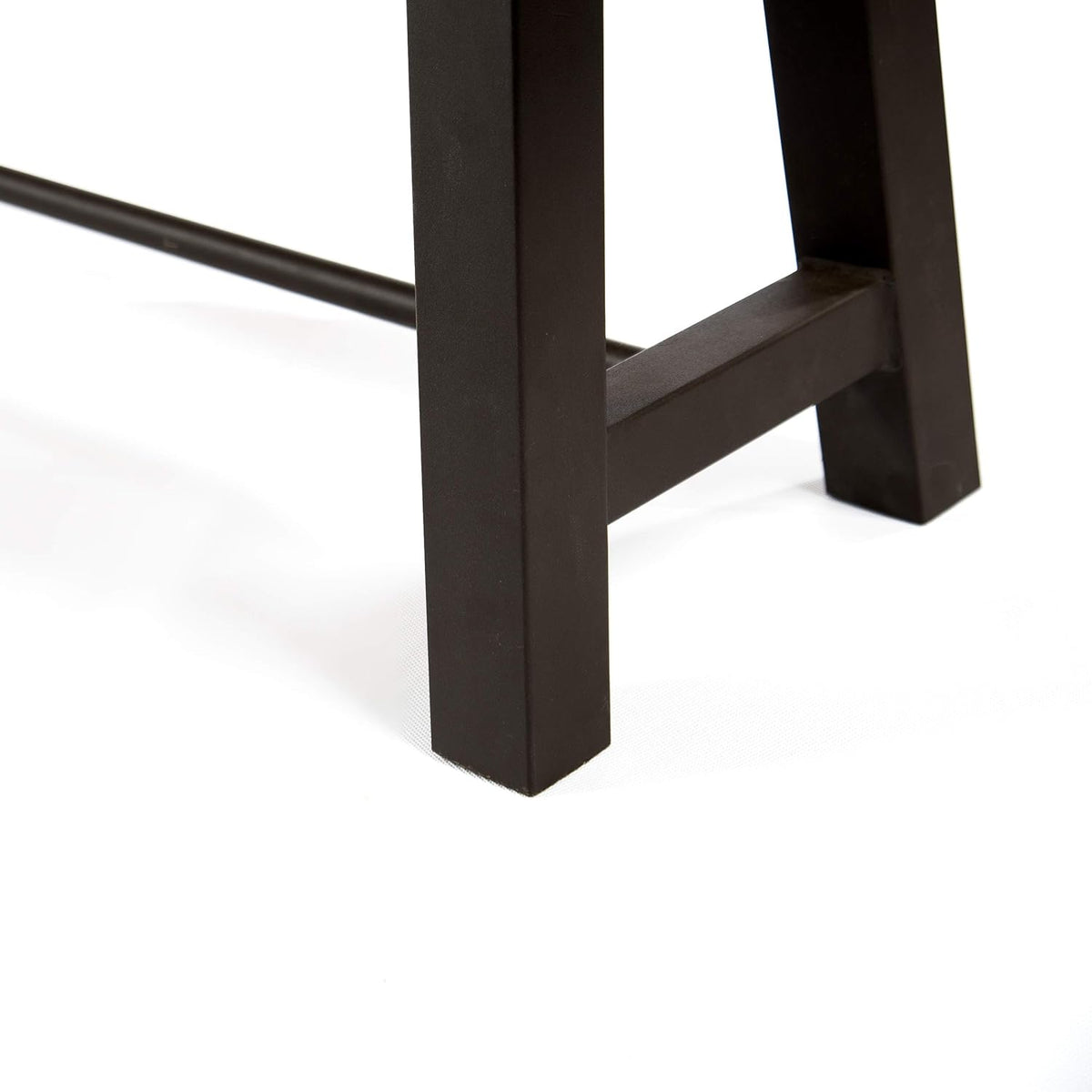 Teak Finish Acacia Wood Bench with Metal Accents P986