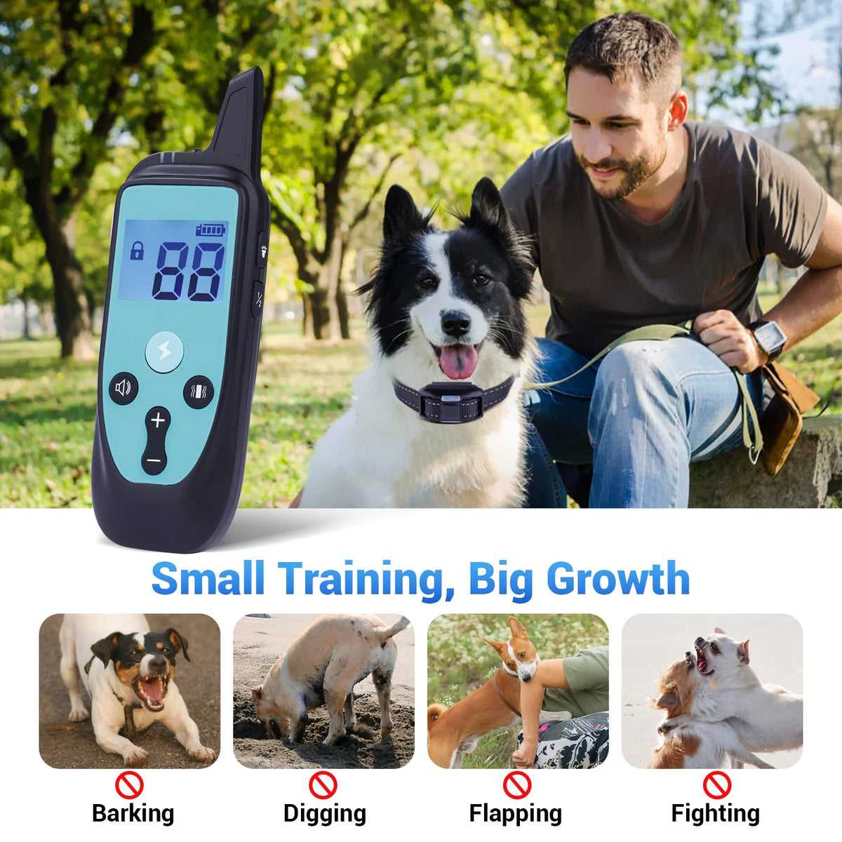 Rechargeable Waterproof Dog Training Collar with Remote X54106