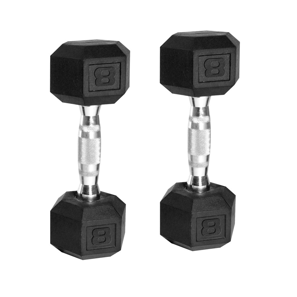 10lb Coated Rubber Hex Dumbbell Pair W1240