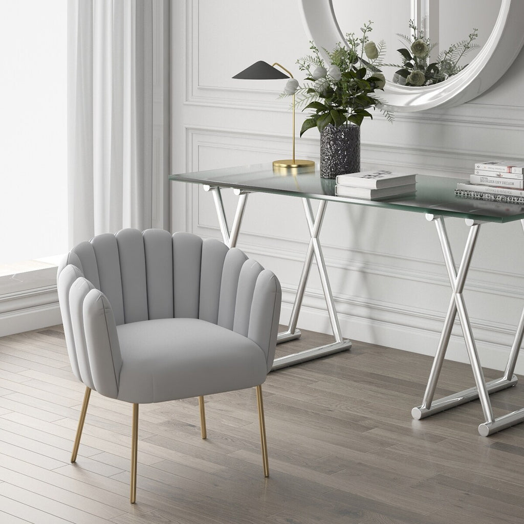 Navy/Gold Velvet Upholstered Feather Side Chair B435124