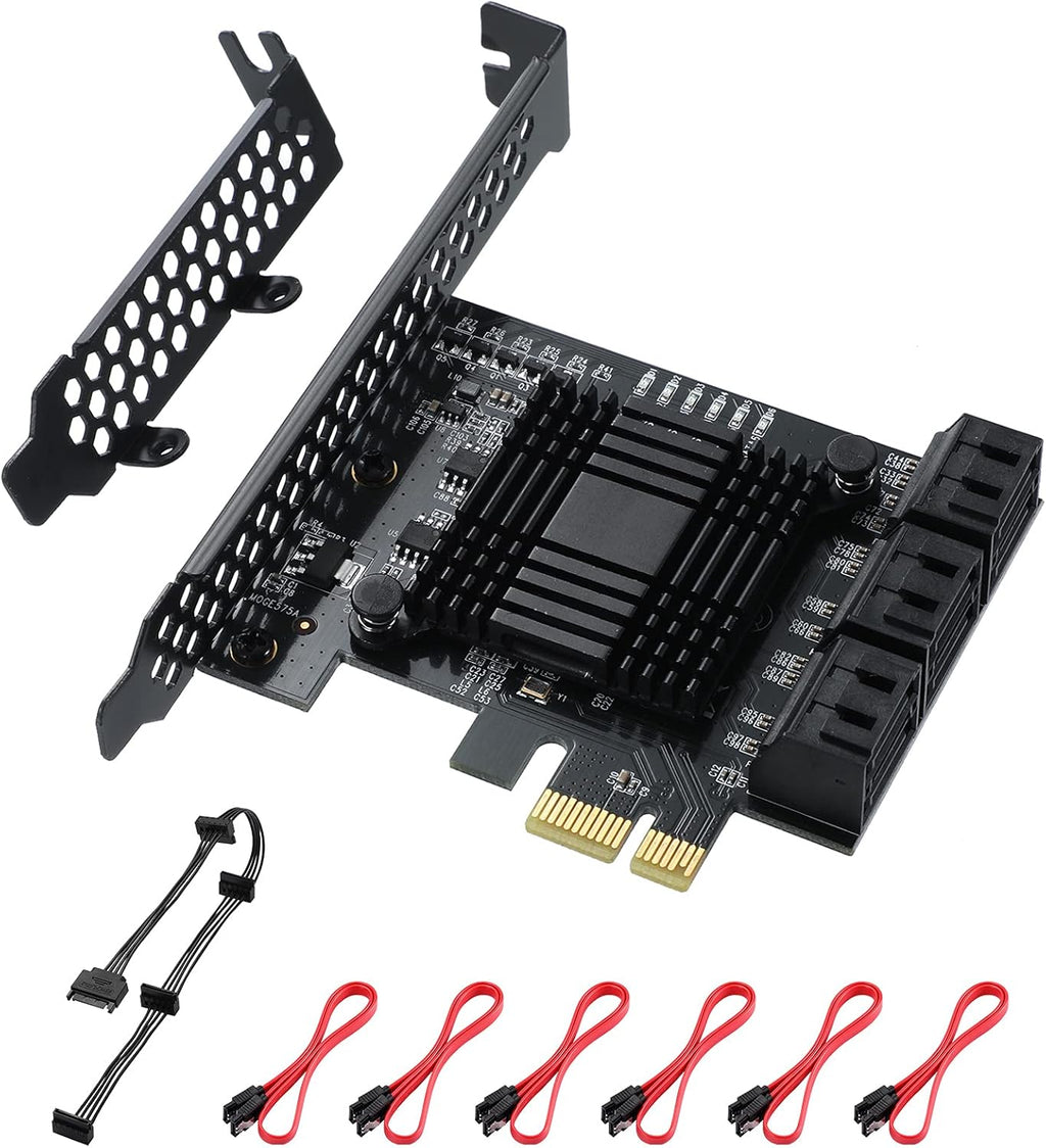 24 Port PCIe SATA 3.0 Card with SATA Cables and Power Splitter Cable R256758