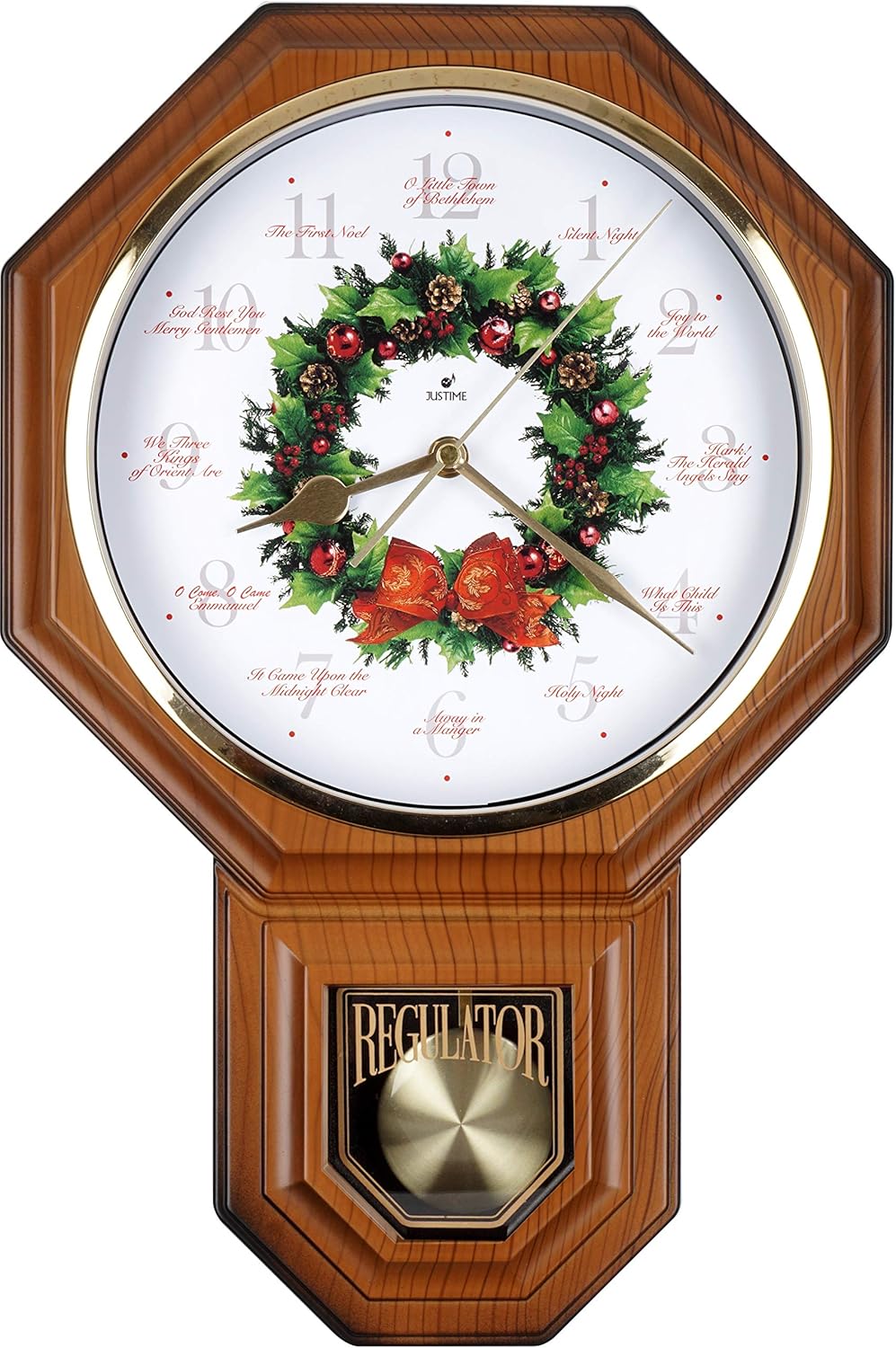 Red Mahogany Plastic Wall Clock S1916