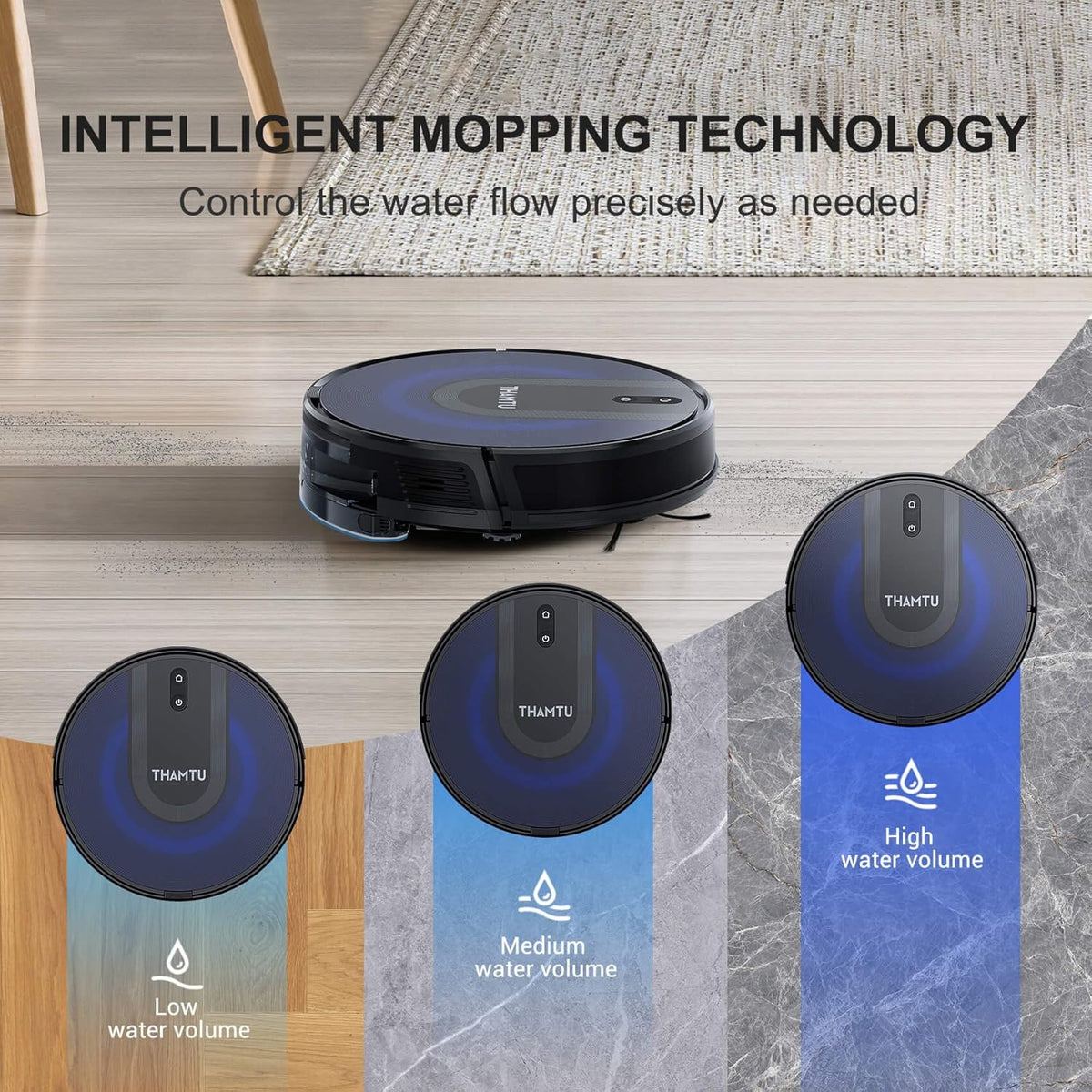 Robot Vacuum and Mop Cleaner with Auto Dirt Disposal, 3200Pa Suction T32269