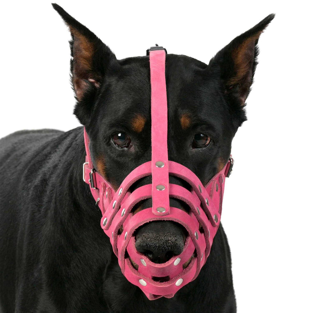 Leather Basket Dog Muzzle K80546