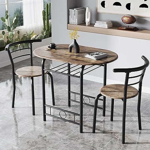 3-Piece Wooden Round Table & Chair Set I747594