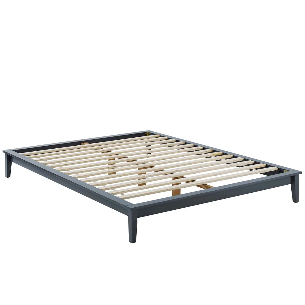 King Wood Platform Bed Frame in Gray D5554