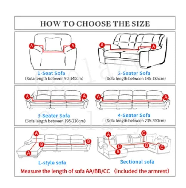 4 Seater Stretch Removable Sofa Slipcover Set D6720