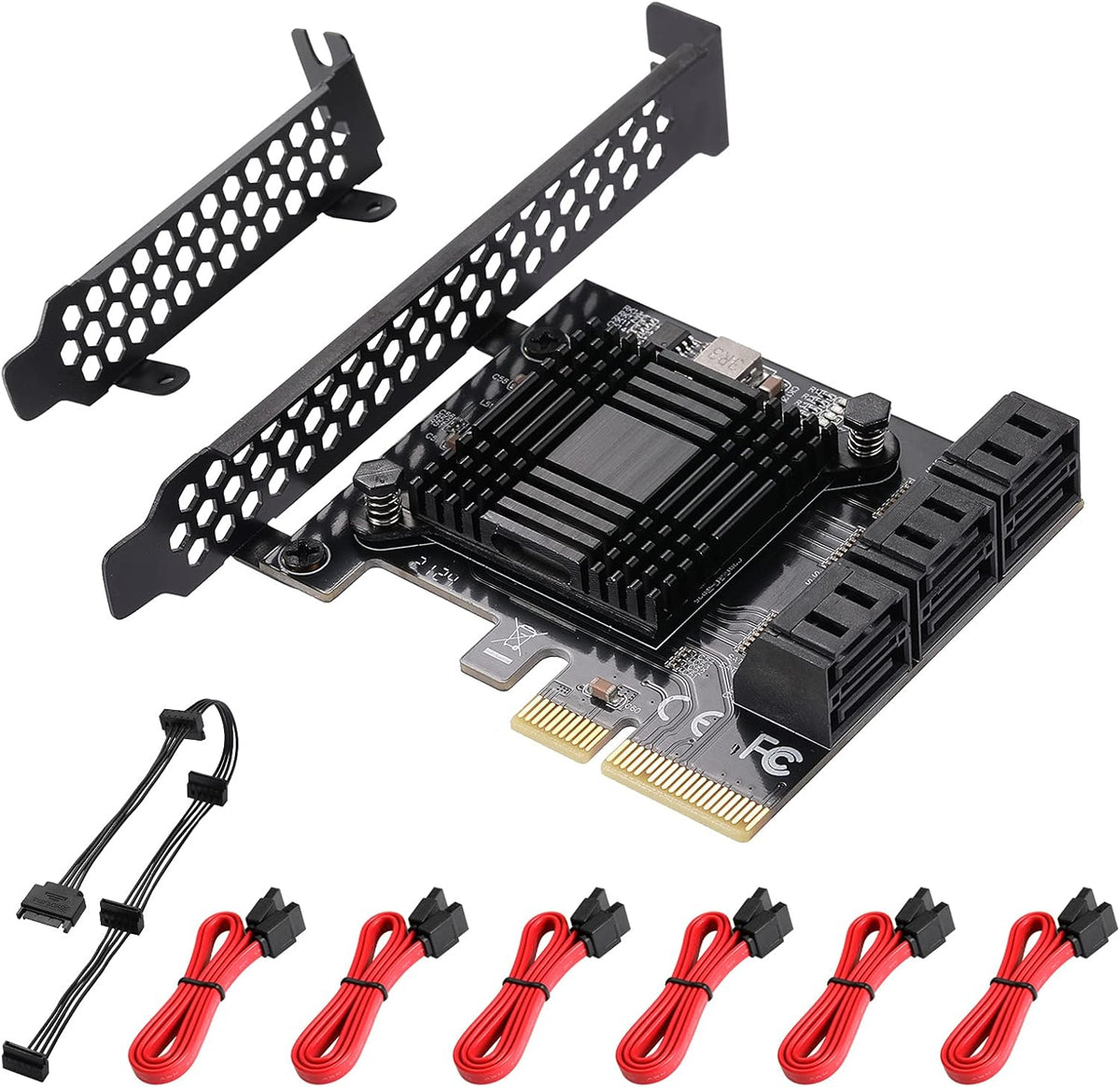 24 Port PCIe SATA 3.0 Card with SATA Cables and Power Splitter Cable R256758