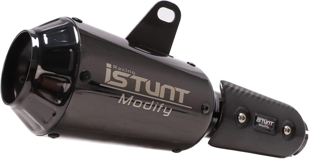 Motorcycle Exhaust System Tail Pipe Muffler Tube with Carbon Fiber Protector Heat Shield T8550