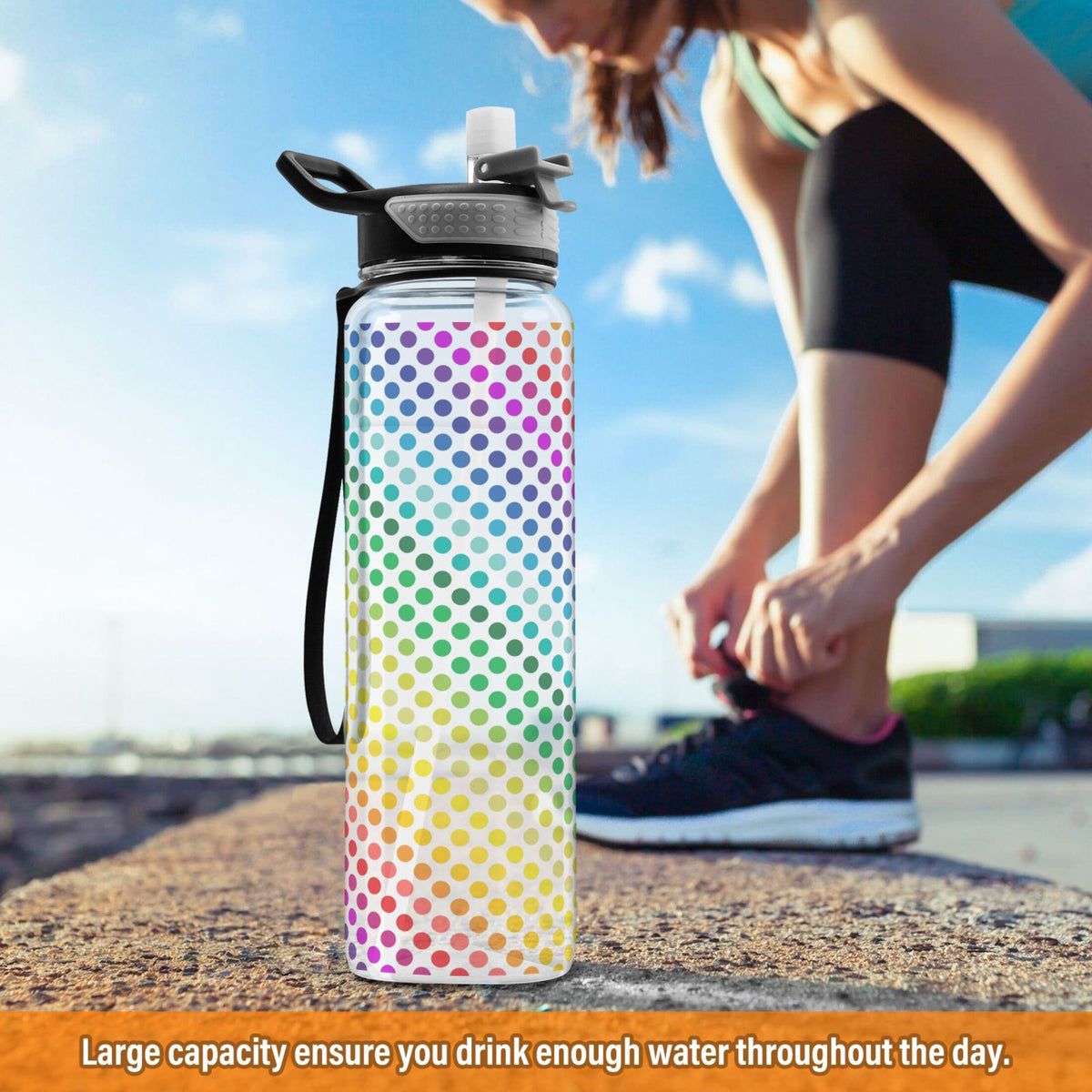 32oz Tritan Sports Water Bottle with Straw D696