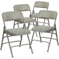 Gray Vinyl Metal Folding Chair (4-Pack) C413