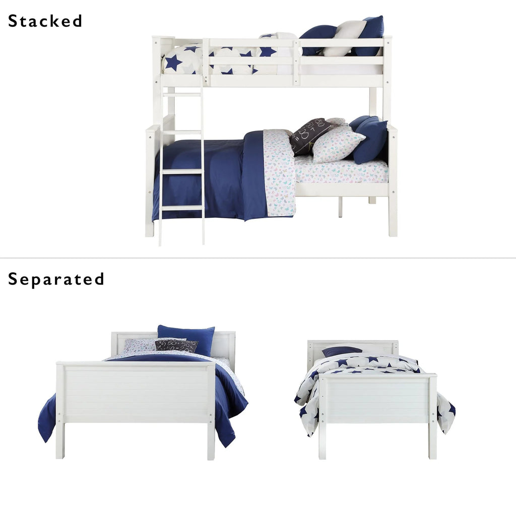Twin-Over-Full Wood Bunk Bed J7739