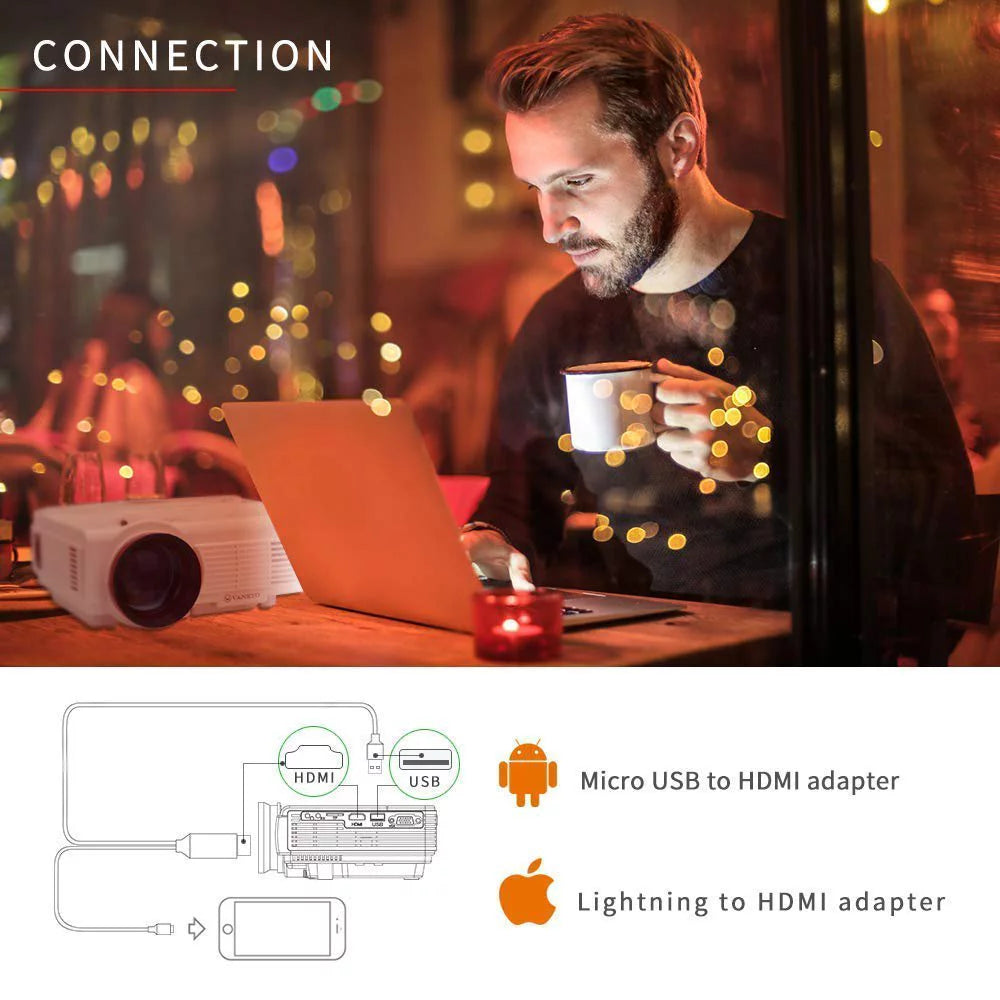 1080P Supported Mini LED Portable Projector A255274