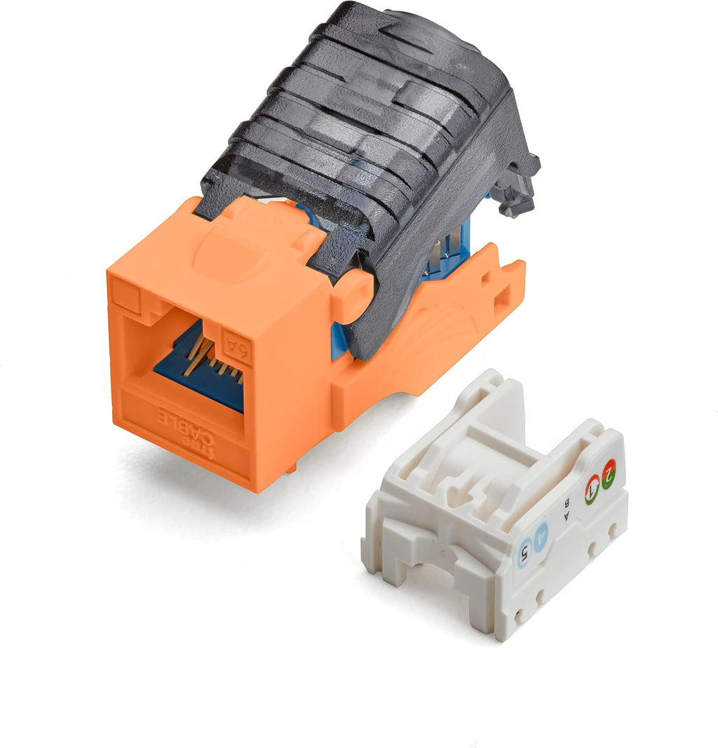 White Cat6A Toolless Keystone Jack, 12 Pack L34231