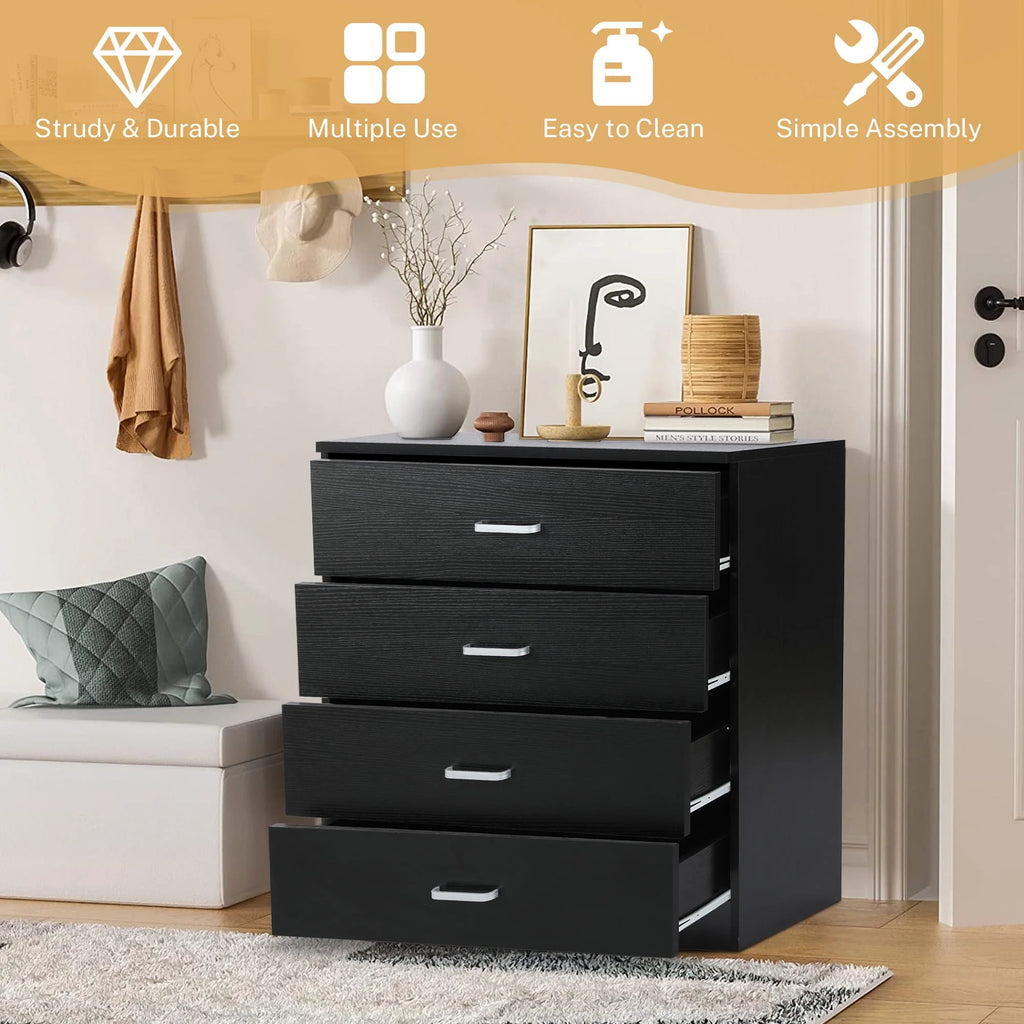 Black 4 Drawer Dresser V187