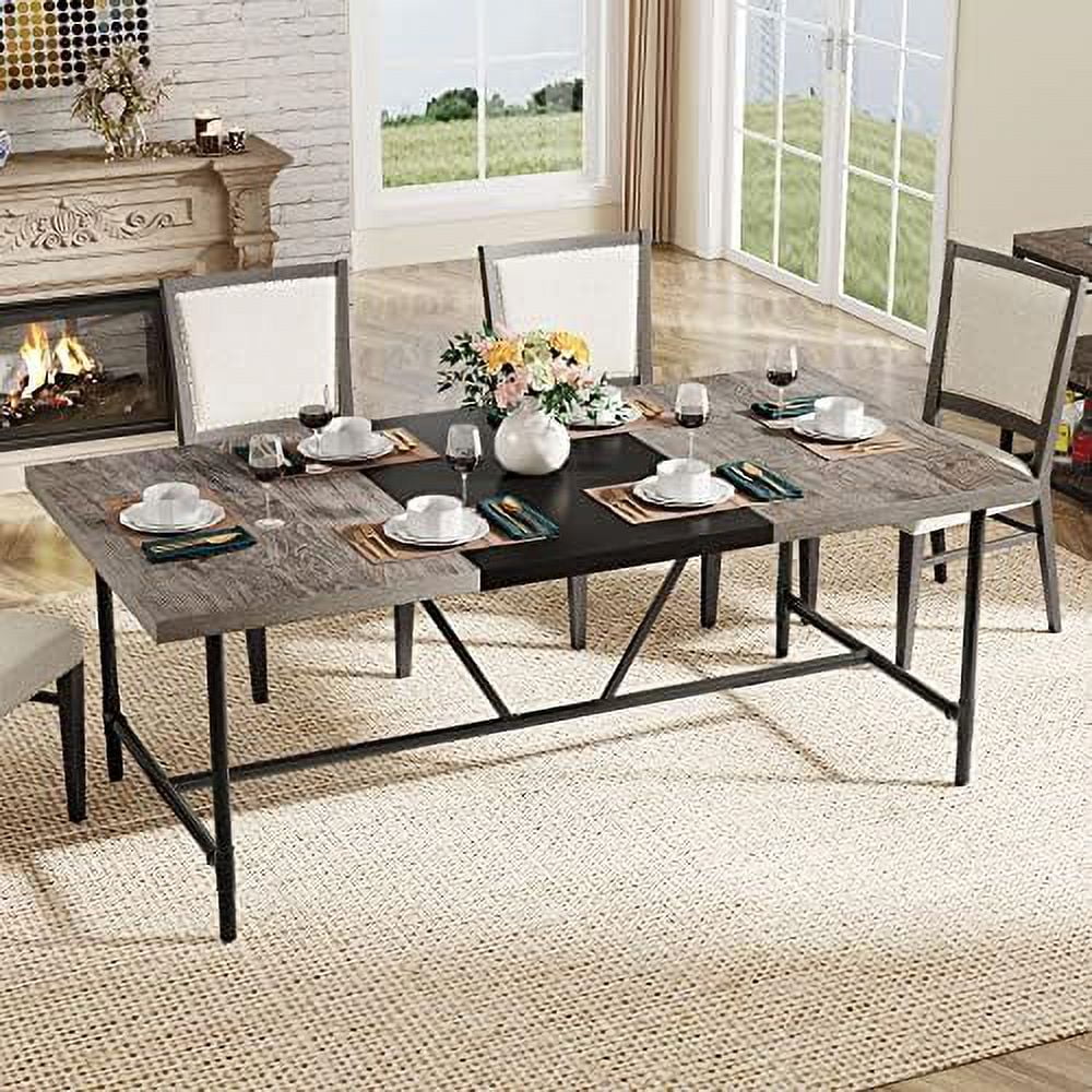 70.8 x 35.4 inch Large Dining Table with Tube Metal Frame E718249