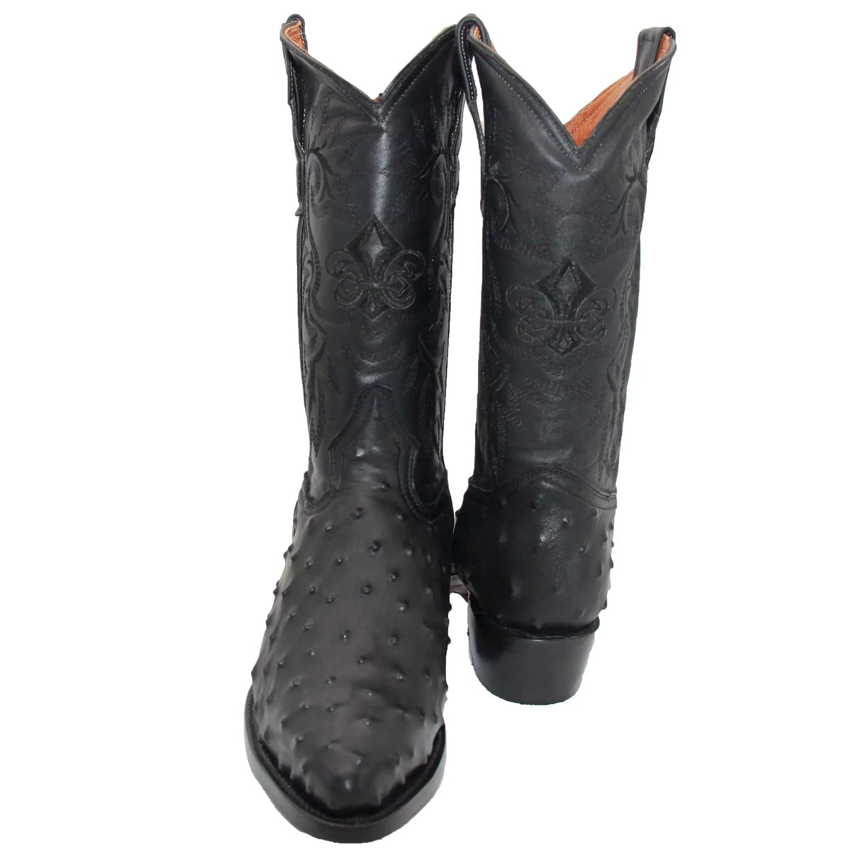 Leather Ostrich Quill Print Cowboy Boot D4226