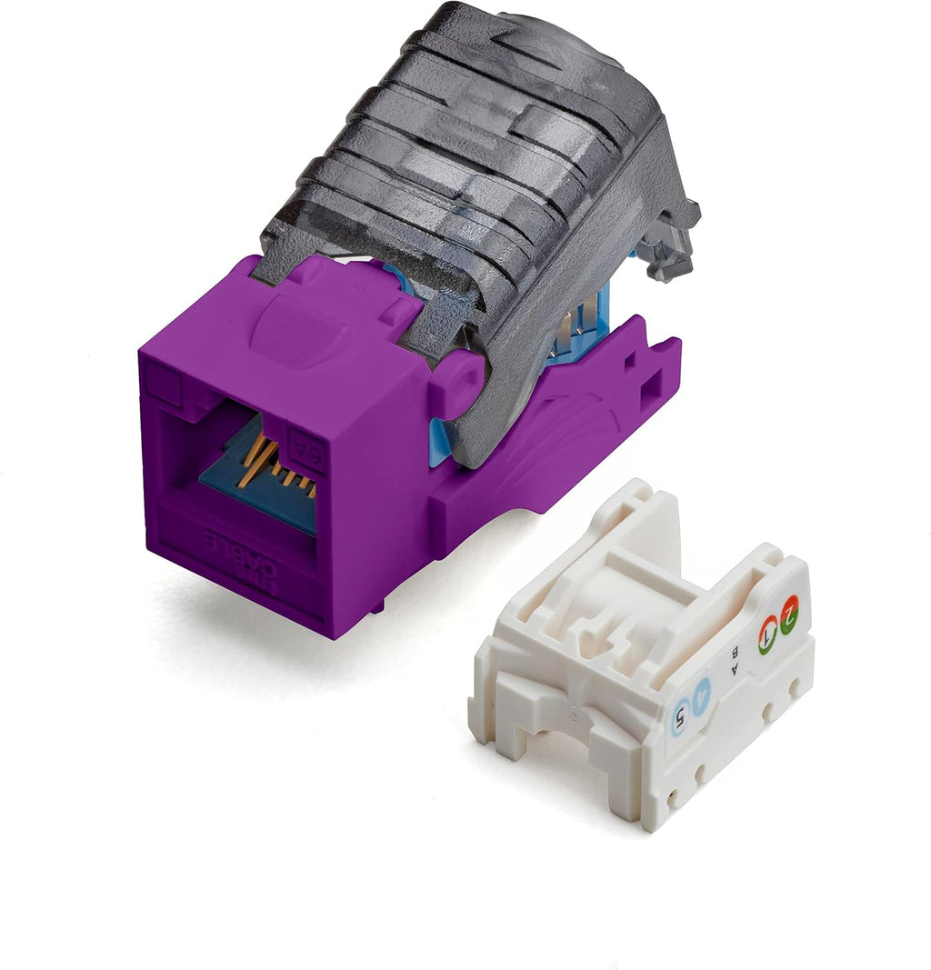 White Cat6A Toolless Keystone Jack, 12 Pack L34231