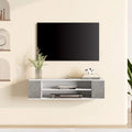 Grey White Wall Mounted Floating TV Stand Z16907