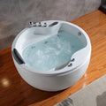 59 Freestanding Round Whirlpool Bathtub with Faucet E914