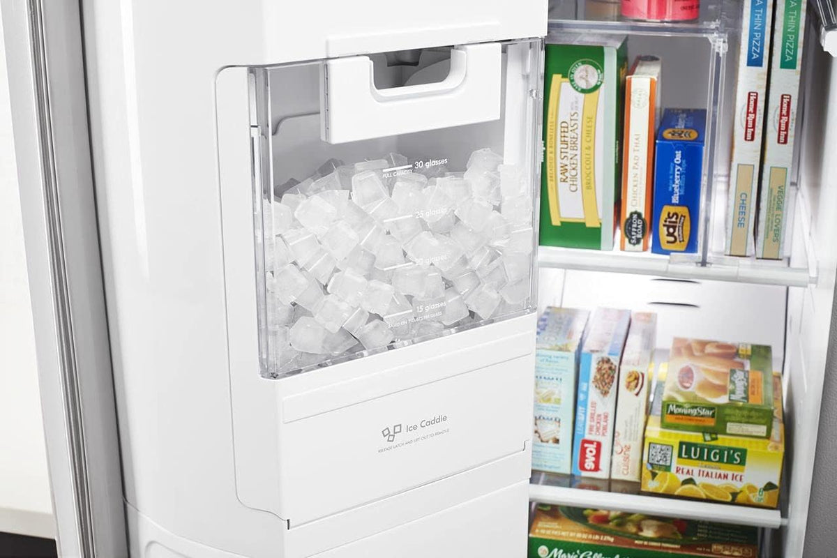 White 36 Side-by-Side Refrigerator with Ice System, 25 Cubic Ft. Total Capacity I853062