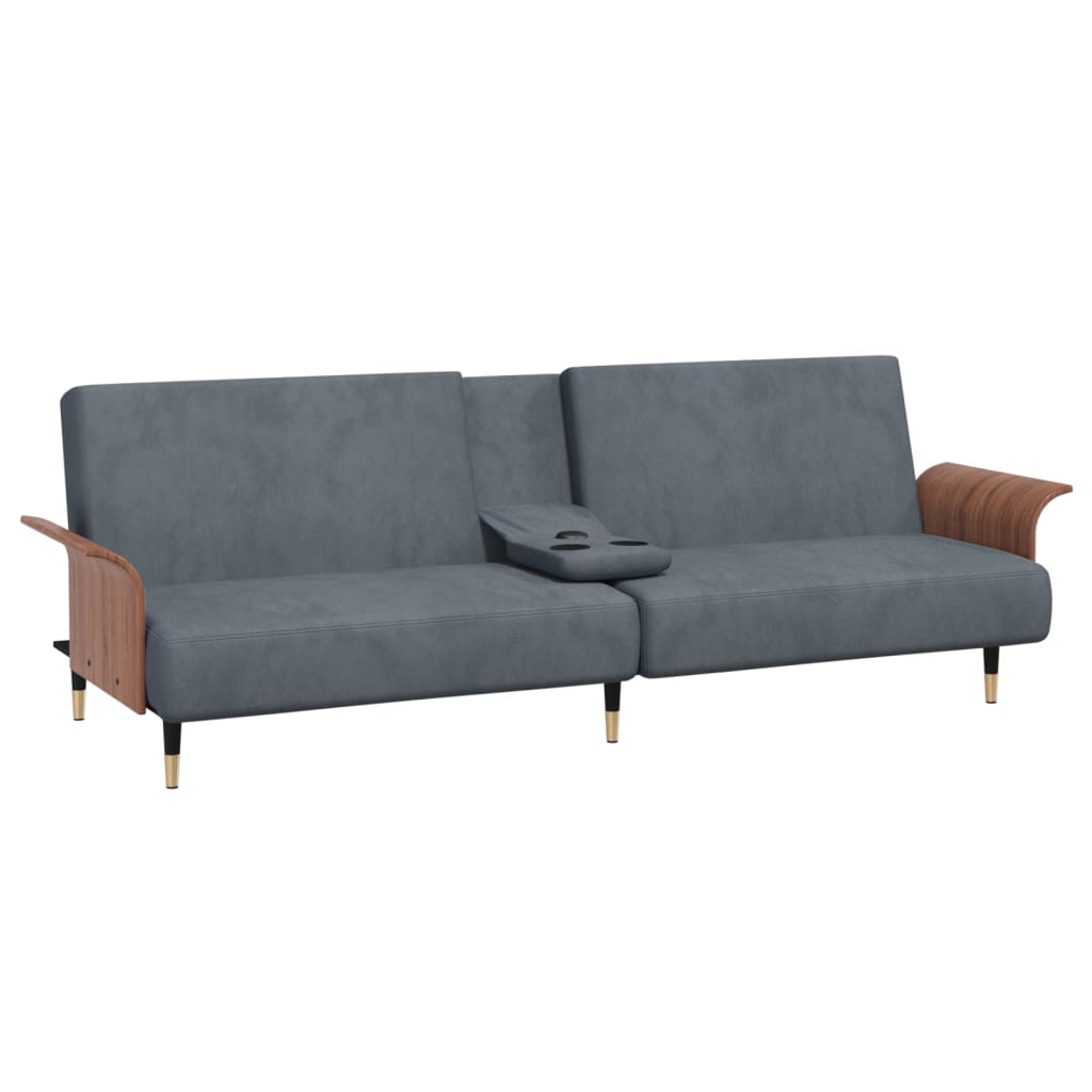 Dark Gray Sofa Bed with Cup Holders S427
