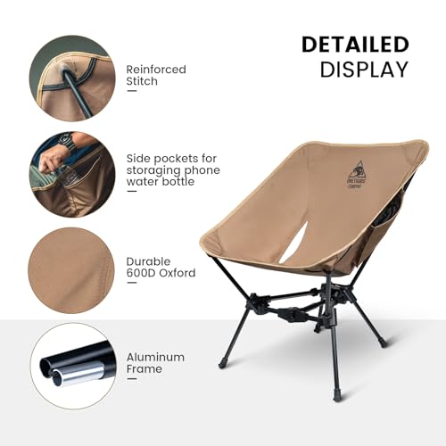 Lightweight Folding Camping Chair 330 lbs Capacity B2273