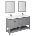 Gray Double Sink Bathroom Cabinet O41258