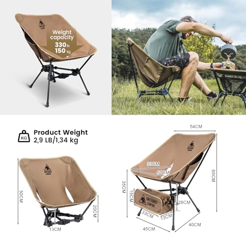 Lightweight Folding Camping Chair 330 lbs Capacity B2273