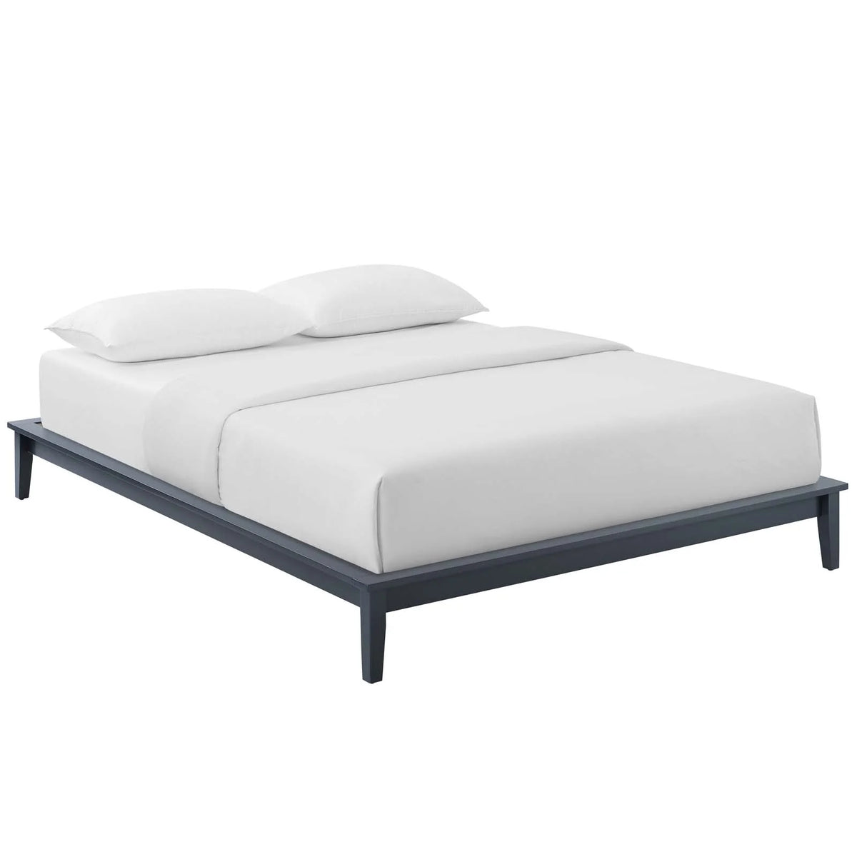 King Wood Platform Bed Frame in Gray D5554