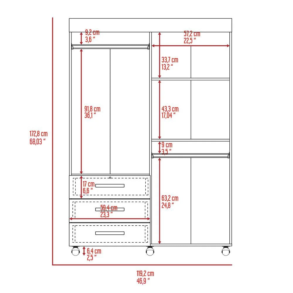 Black Mobile Armoire K8820