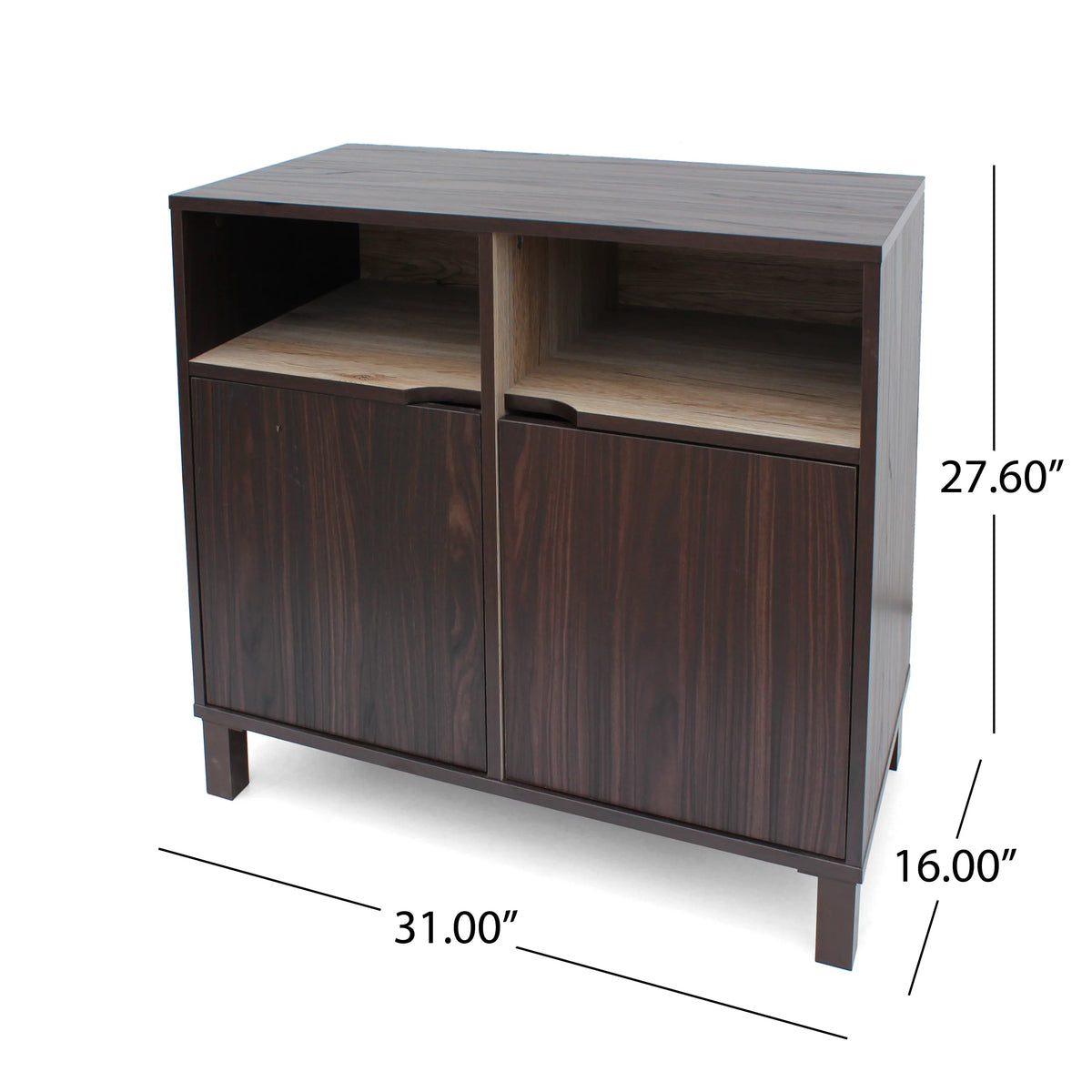 Brown 2-Shelf Faux Wood Cabinet Q581398