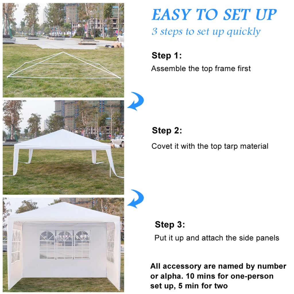 3 x 3m White Waterproof Tent Z702619