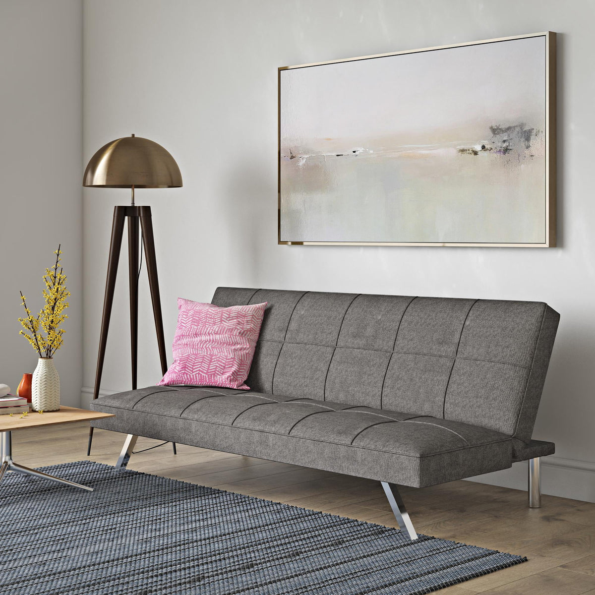 Metal Frame Stainless Leg Futon Sofa Bed N60844