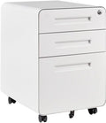 White 3 Drawer Metal File Cabinet with Lock S78348
