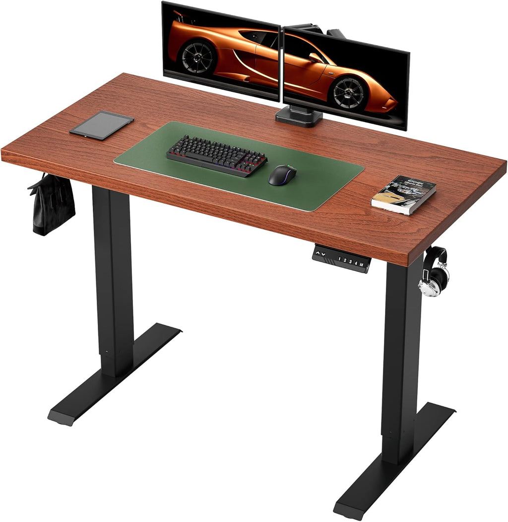 Black Top Electric Adjustable Height Standing Desk W12130