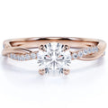 1 Carat Round Cut Moissanite Engagement Ring N78834