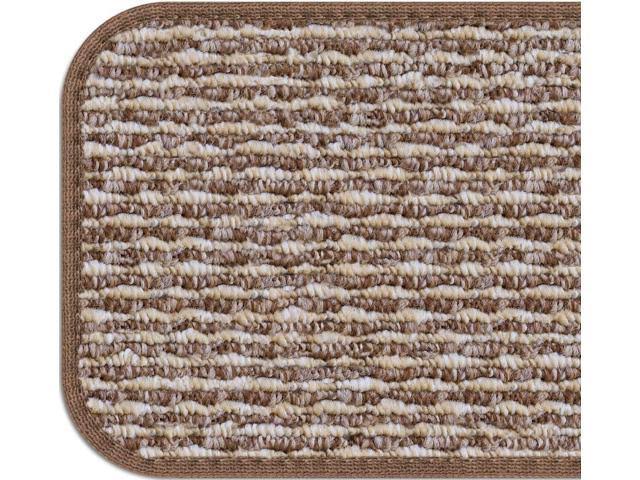 15 Pc Attachable Carpet Stair Treads Praline Brown 8 in. x 27 in. B7220
