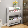 White 2 Tier Shoe Cabinet P357218