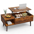 Lift Top Coffee Table with Storage Shelf and Hidden Compartment V94587