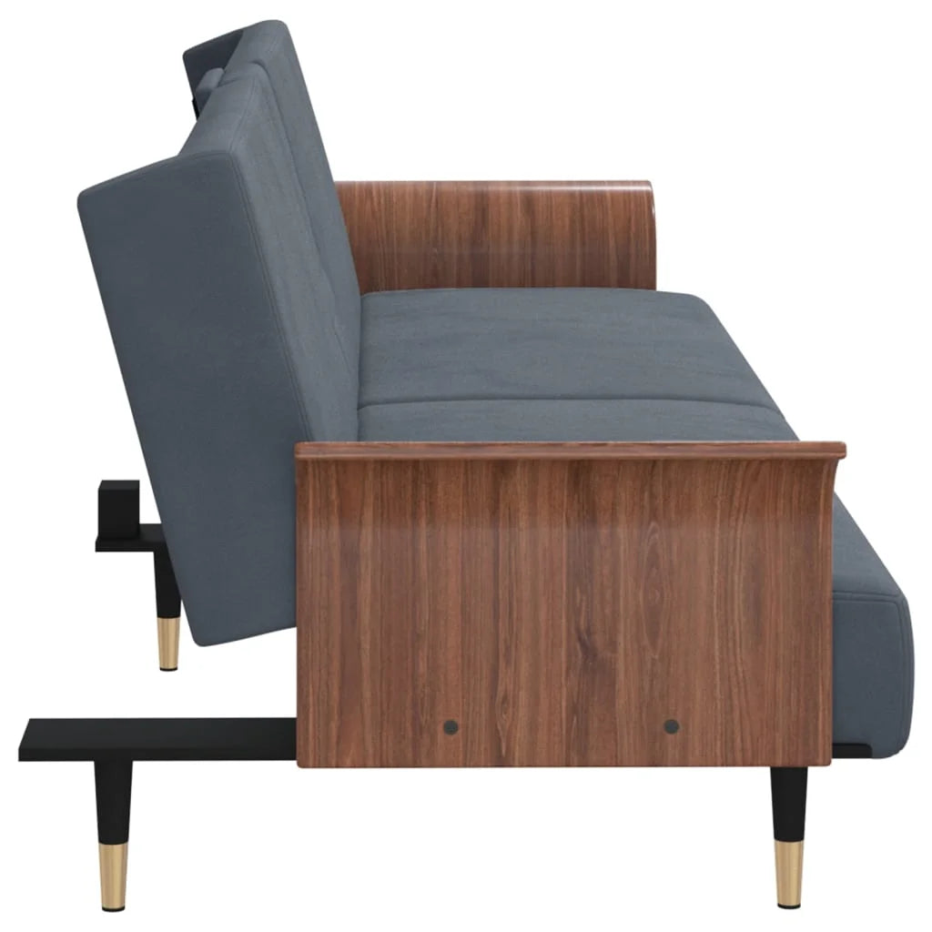Dark Gray Sofa Bed with Cup Holders S427