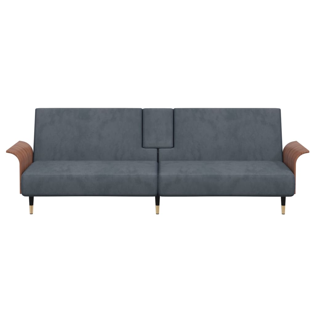 Dark Gray Sofa Bed with Cup Holders S427