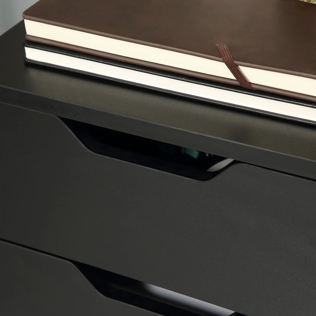 3 Drawer Black Mobile File Cabinet L441266