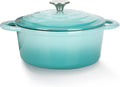 Red Enamel Coated Cast Iron Dutch Oven with Self Basting Lid X883969