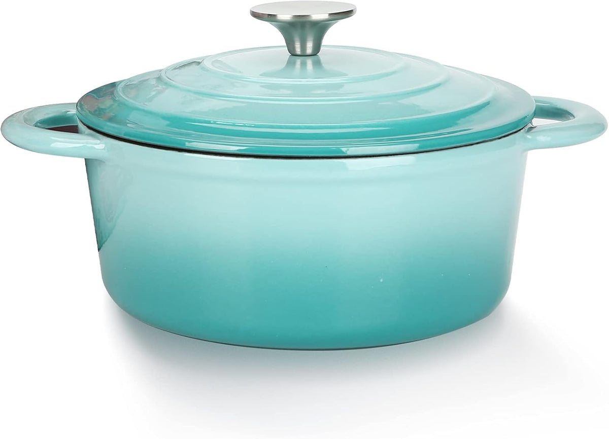 Red Enamel Coated Cast Iron Dutch Oven with Self Basting Lid X883969