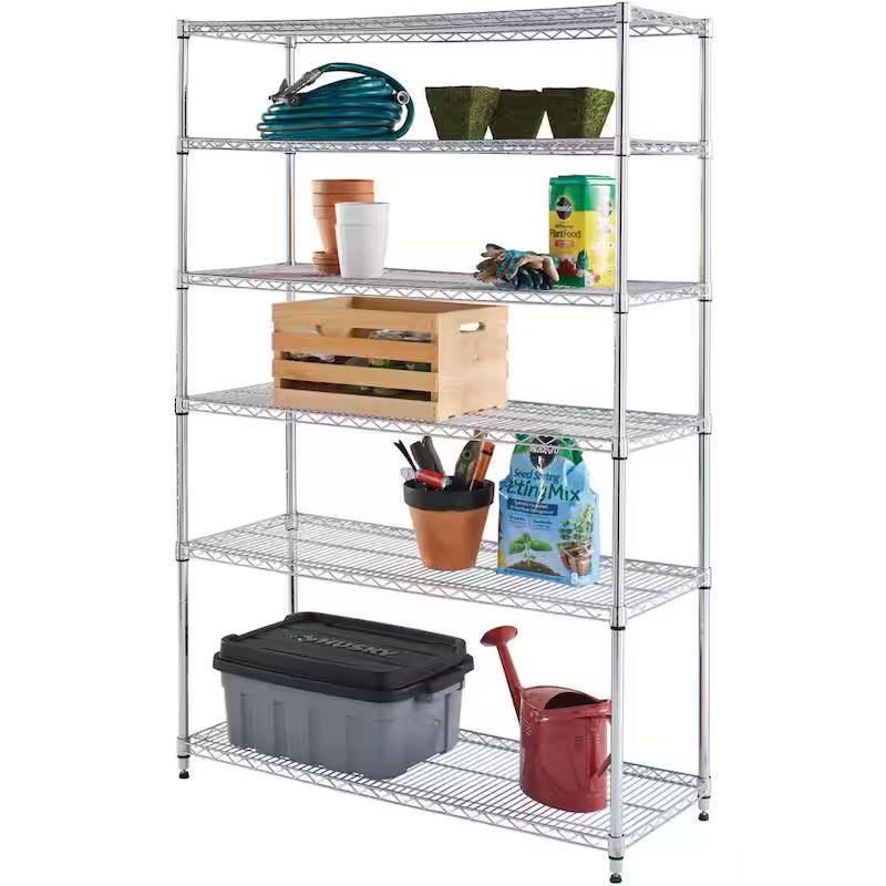 6-Tier Heavy Duty Steel Wire Shelving Unit Z69660
