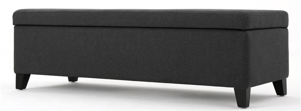 Dark Gray and Dark Brown Storage Ottoman U243